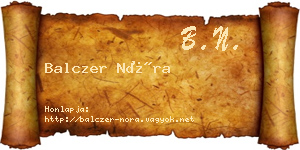Balczer Nóra névjegykártya