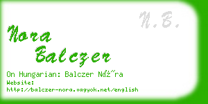 nora balczer business card